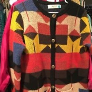 Sparrow M Cardigan Brown Orange 100% Lambswool